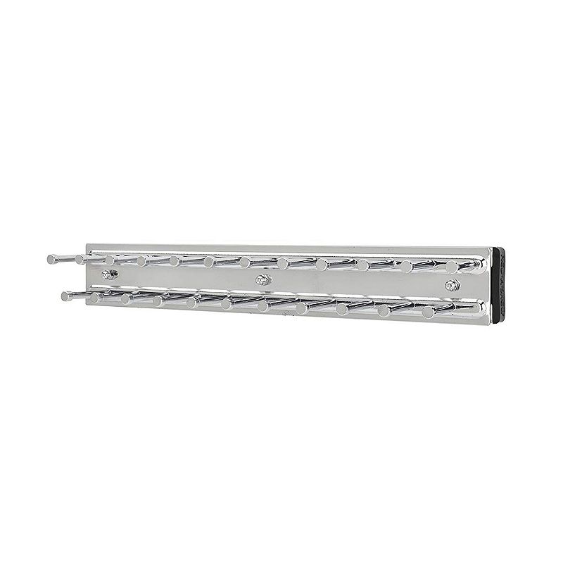 Rev-A-Shelf 12 Side Mount Extending Tie Organization Rack， Chrome， TRC-12CR