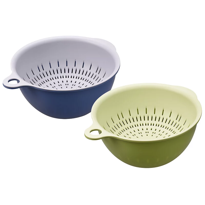 Strainer Colander Bowl Set， 2 Pcs Medium Double Layer Drain Basket