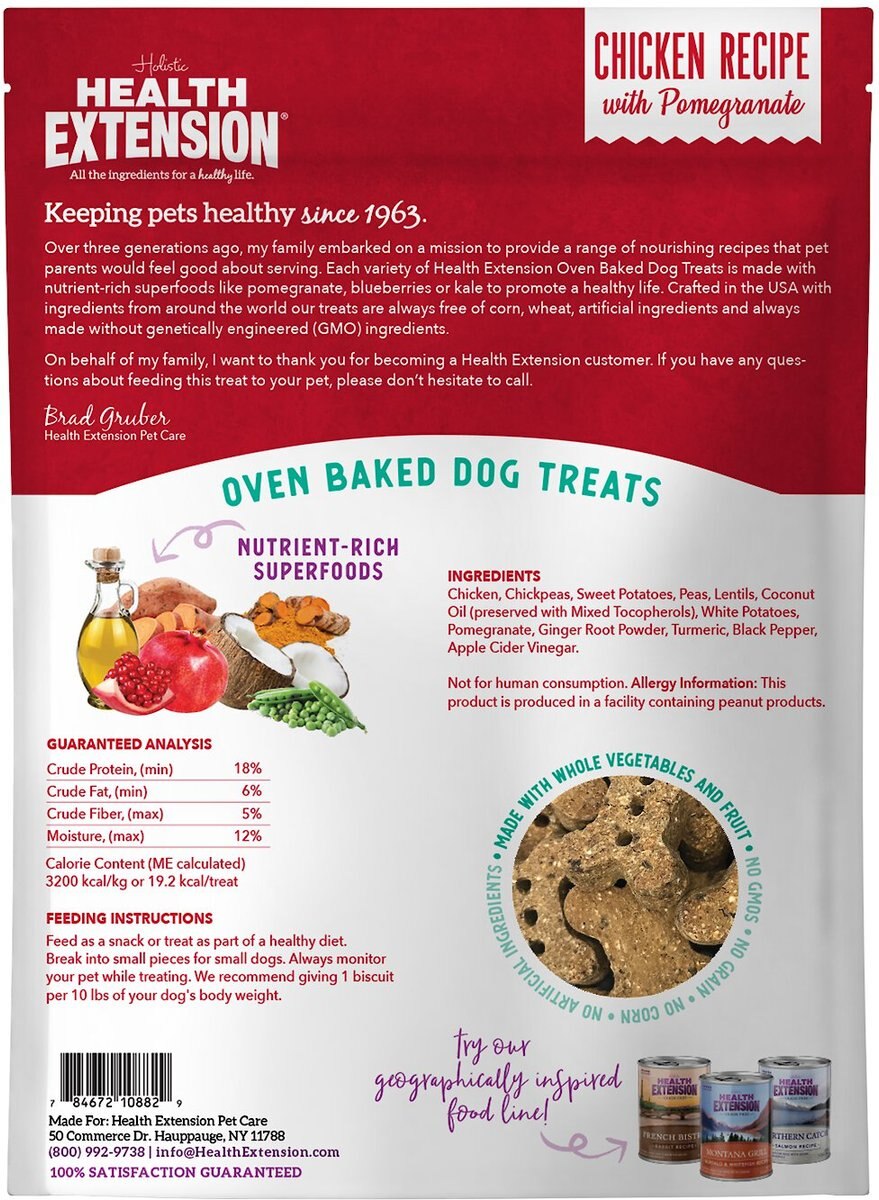 Health Extension Grain-Free Oven Baked Chicken Recipe with Pomegranate Dog Treats