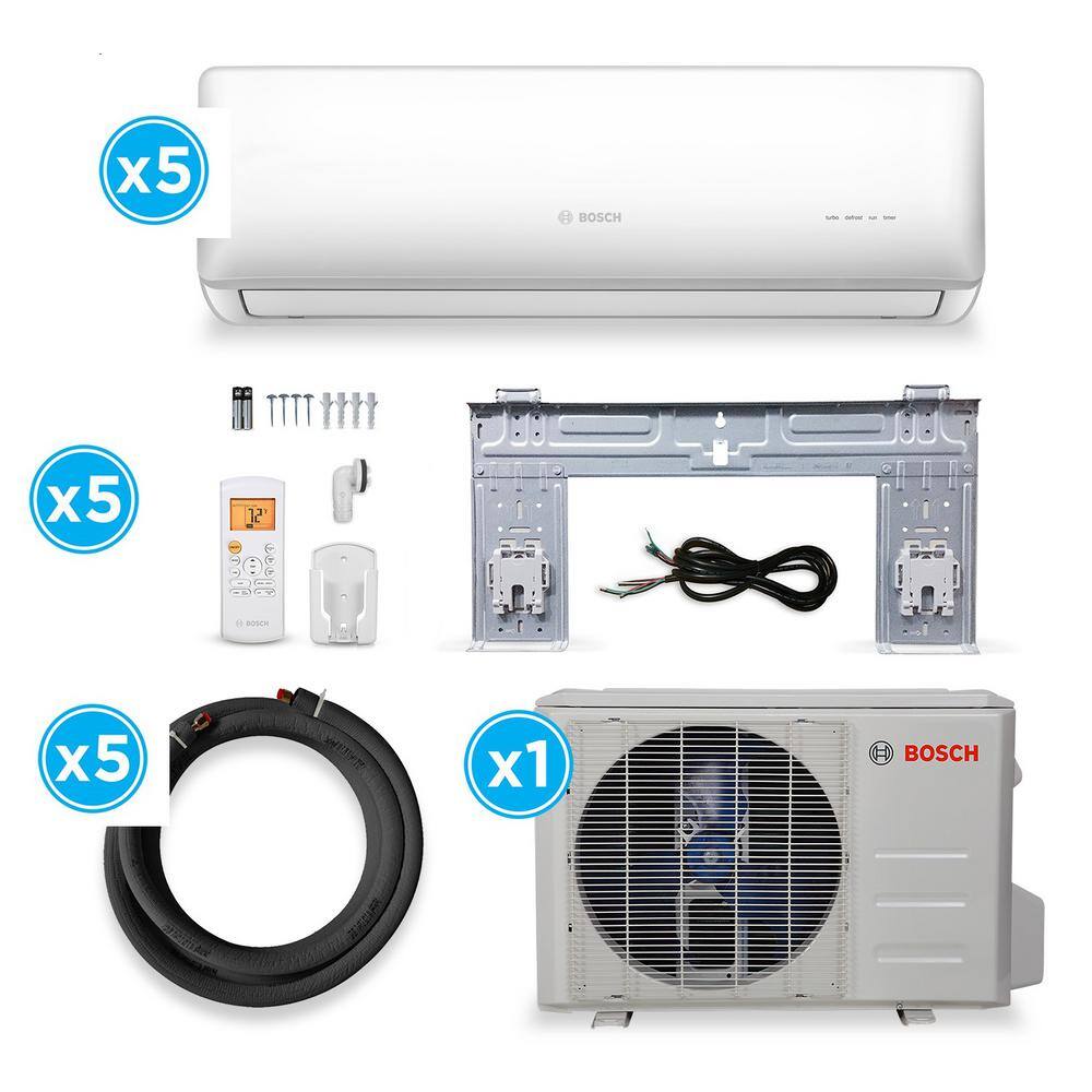 Bosch Gen 2 48000 BTU 4 Ton 5-Zone Ductless Mini Split Air Conditioner with Heat Pump 230V 8733954439