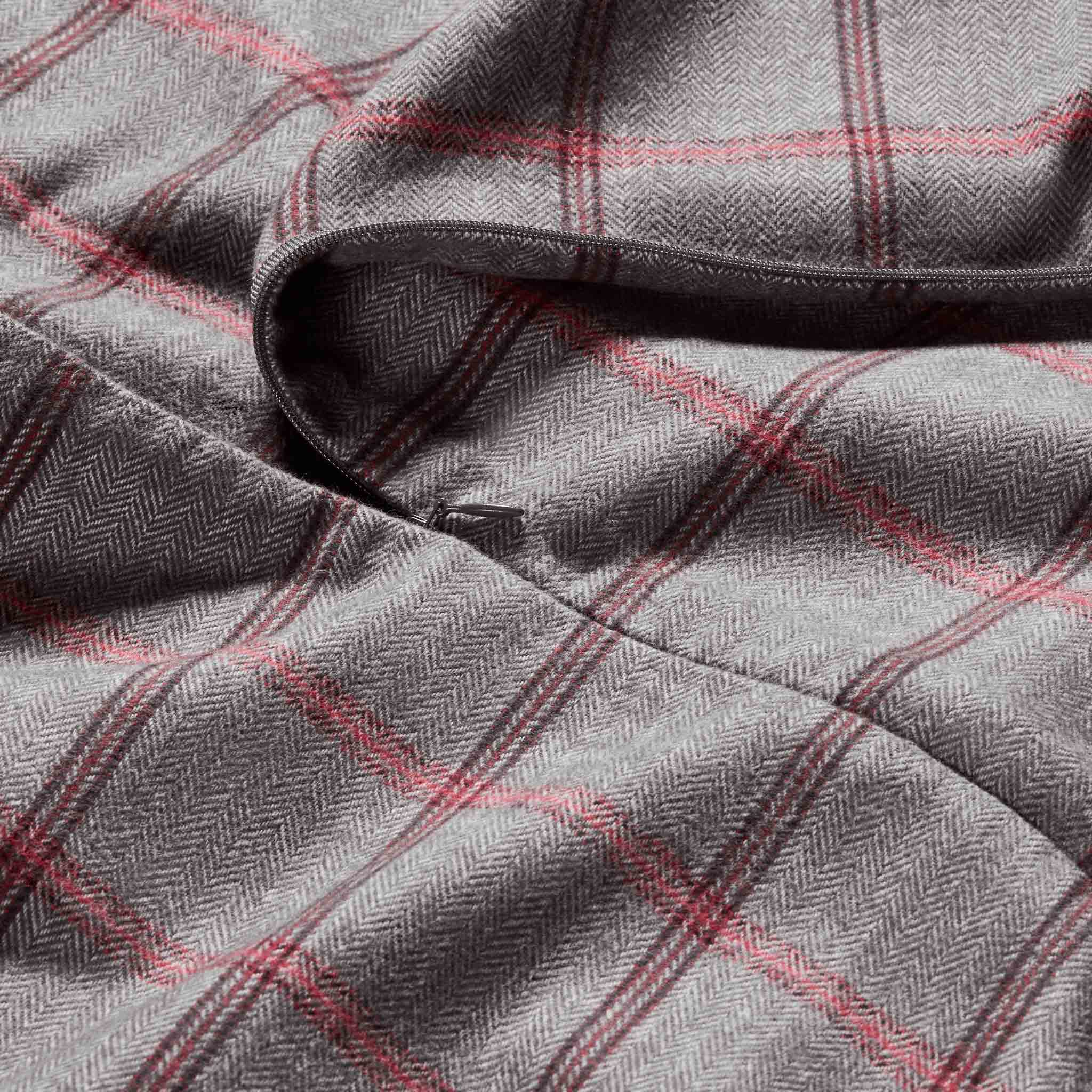 Herringbone Plaid Flannel Duvet Cover