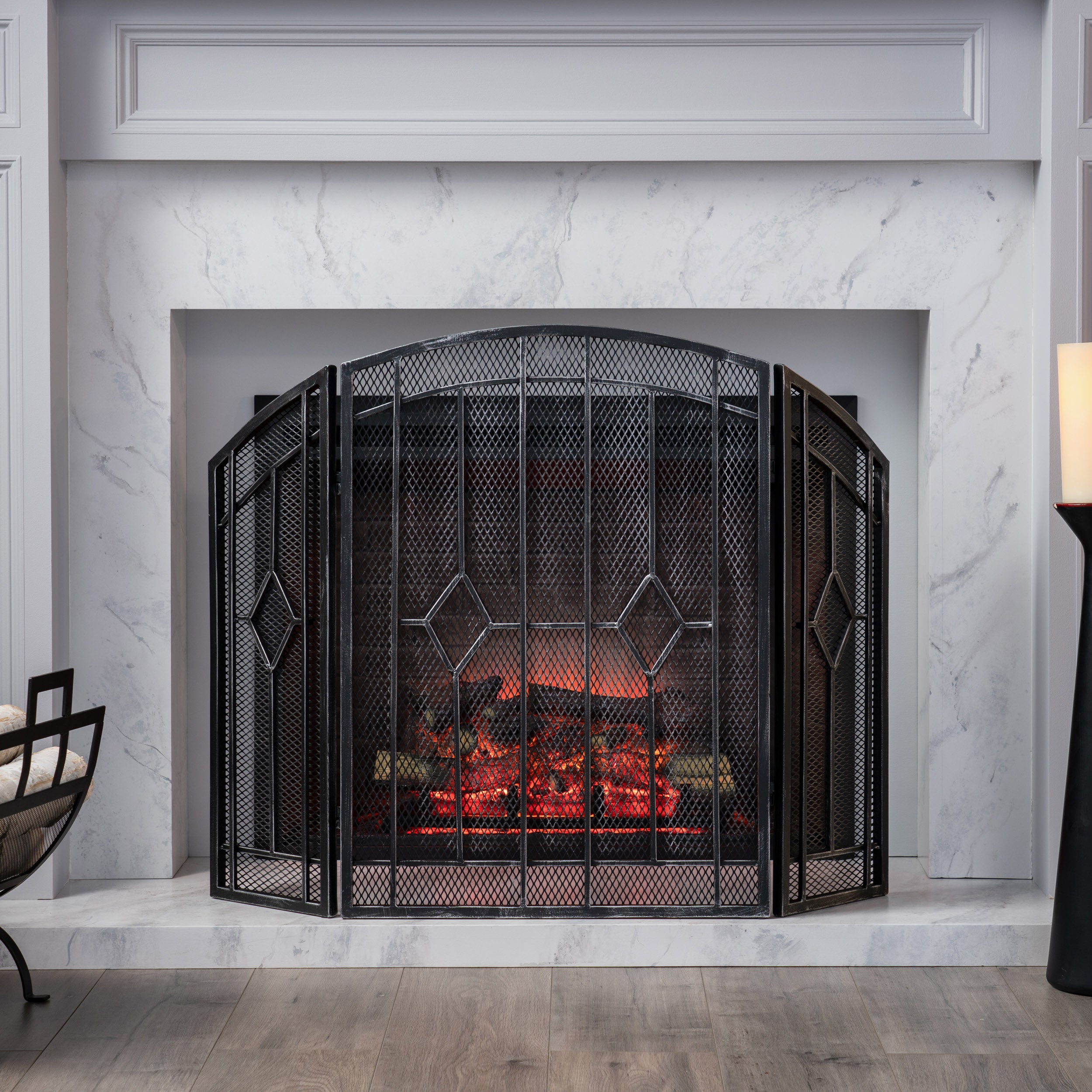 Jacoby Contemporary Three Panel Iron Firescreen