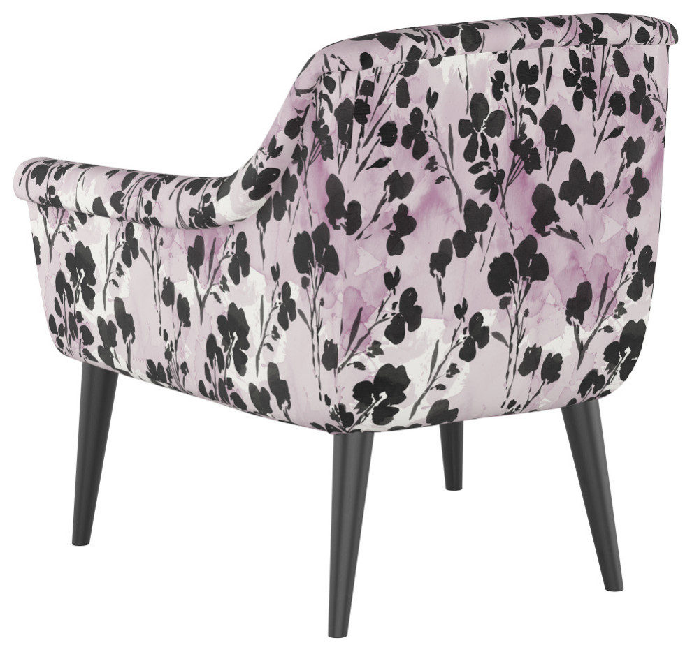 West Loop Chair  Adelaide Floral Lavender   Midcentury   Armchairs And Accent Chairs   by Skyline Furniture Mfg Inc  Houzz