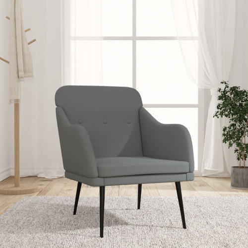 vidaXL Accent Chair Single Sofa Side Chair for Living Room Dark Gray Fabric   Midcentury   Armchairs And Accent Chairs   by vidaXL LLC  Houzz