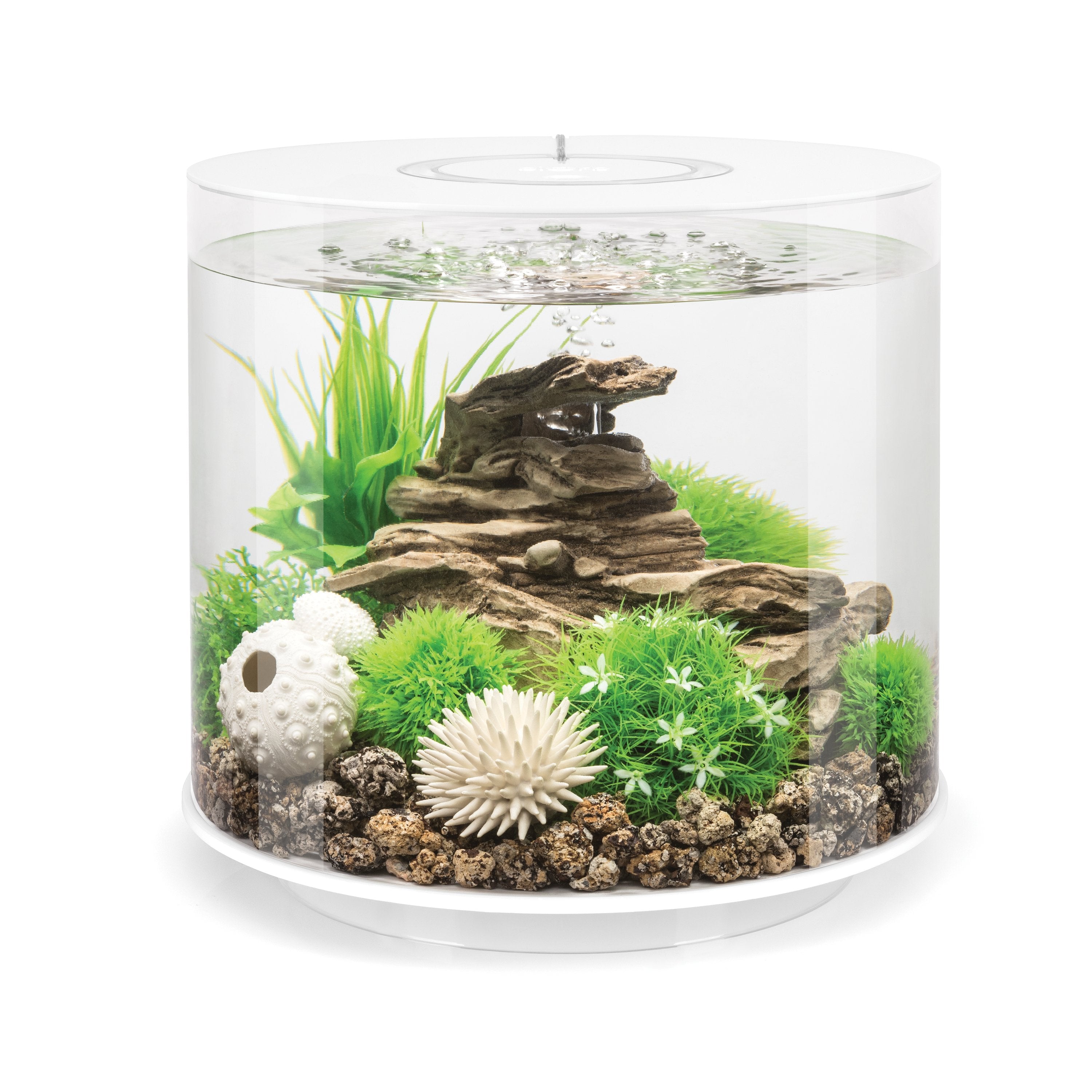 biOrb Tube 15 Aquarium with Standard Light， 4 Gallon， White