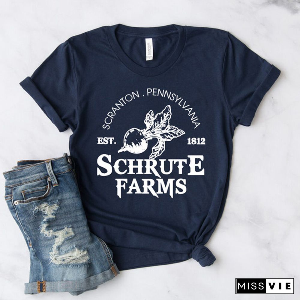 Schrute Farms Woman T Shirt Cotton Short Sleeve Tv Shows Harajuku T-shirt Ladies Clothes Women Tshirt Dropshipping