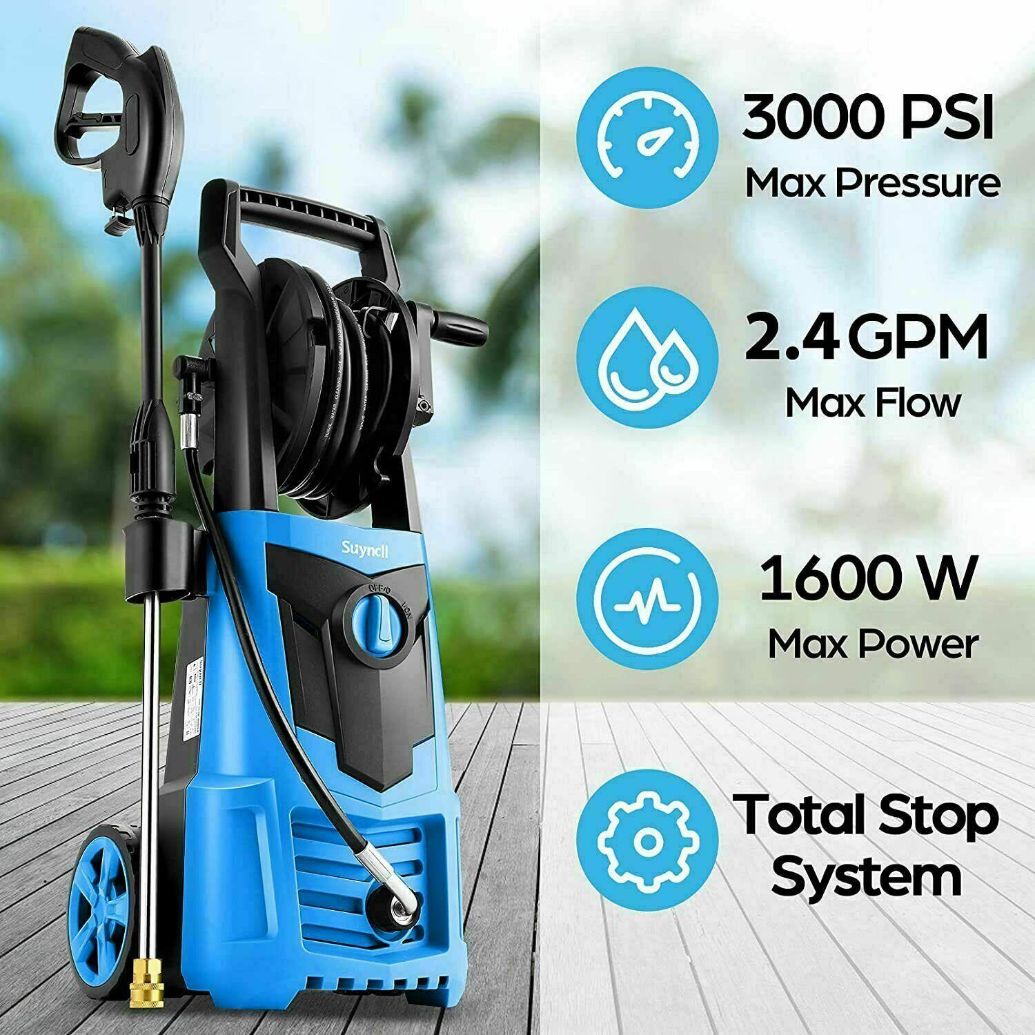 Suyncll Electric Pressure Washer 3000PSI, 2.4GPM High Power Washer Cleaner NEW