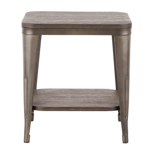 Carbon Loft Samira Industrial Wood and Metal End Table