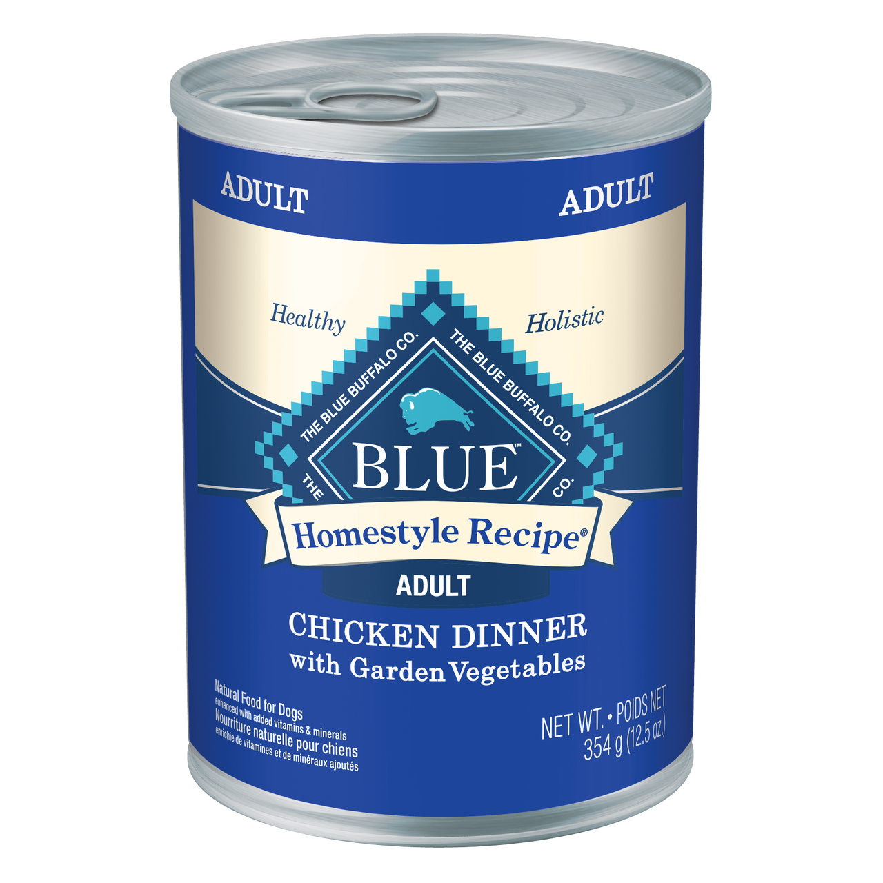 Blue Buffalo Homestyle Recipe Chicken Dinner With Garden Vegetables and Brown Rice Canned Dog Food， 12.5 Oz.