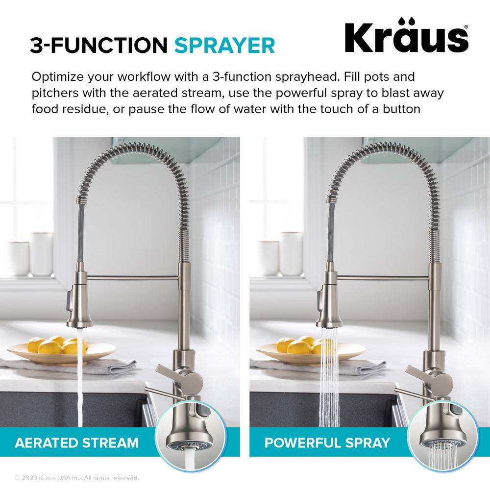 KRAUS Britt Single-Handle Pull-Down Sprayer Kitchen Faucet in Matte Black KPF-1691MB