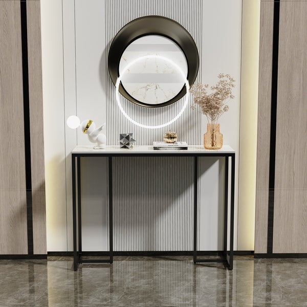 Long Modern Console Entry Table Sintered Stone Console Table for Foyer - 39