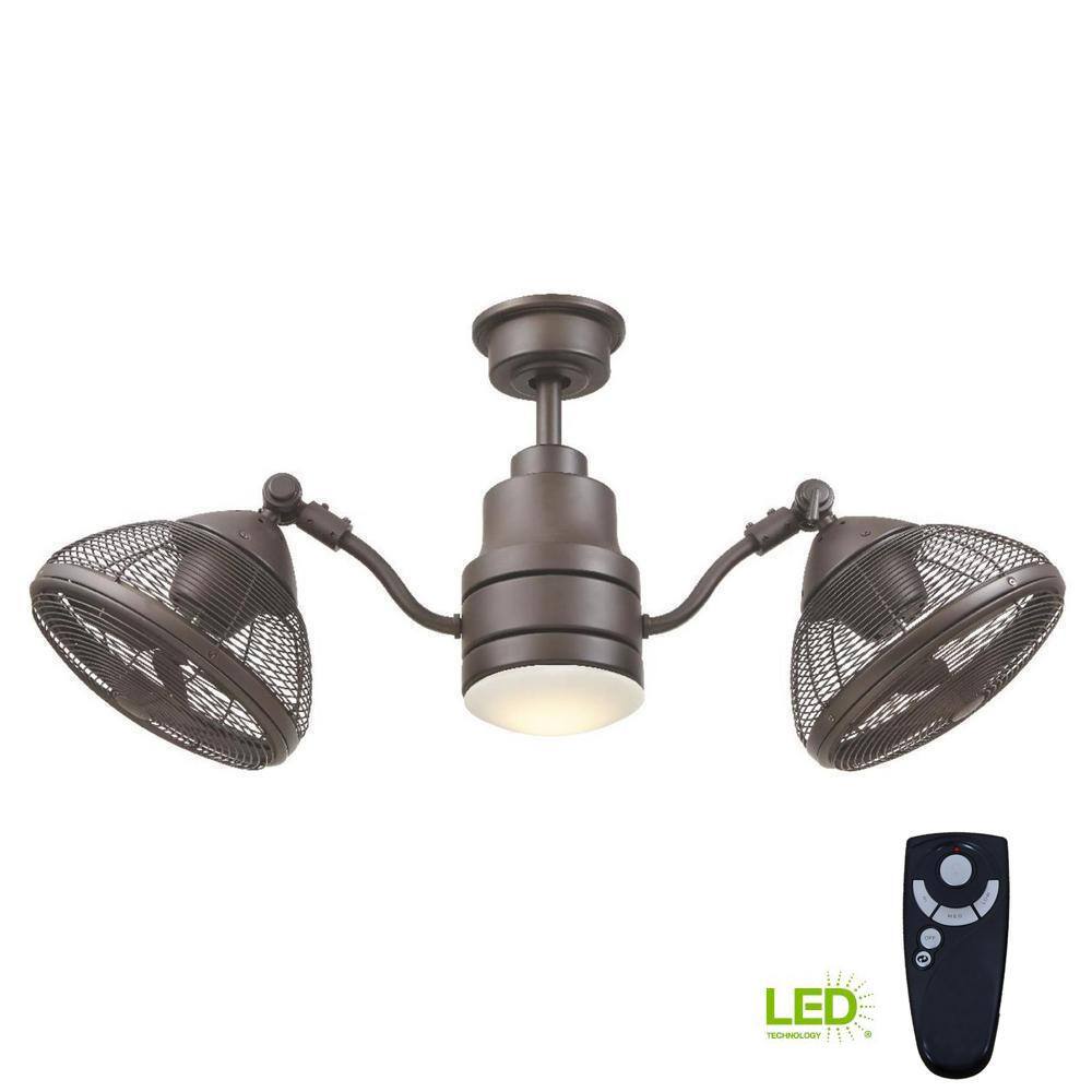 Home Decorators Collection Pendersen 42 in. Integrated LED IndoorOutdoor Espresso Bronze Ceiling Fan with Light Kit and Remote Control AM348-EB