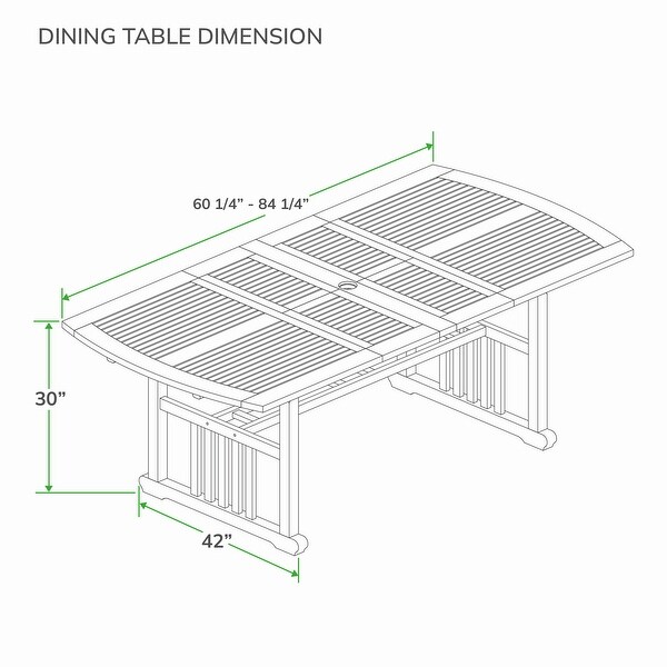 Cambridge Casual Chignik 7piece Teak Patio Extendable Dining Set