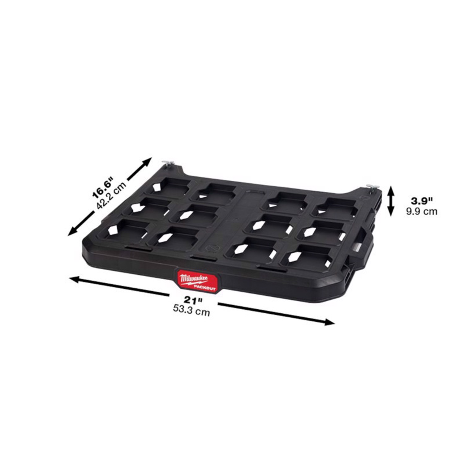 MW Packout 3.9 in. H X 21 in. W X 16.6 in. D Black Metal/Plastic Shelf Rack