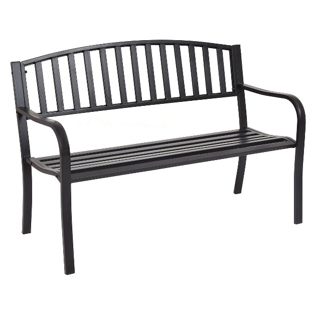 Costway 50 x27 x27 Patio Garden Bench Park Yard Outdoor Furniture Steel Slats Porch Chair Seat