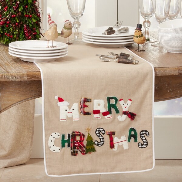 Table Runner With Merry Christmas Design