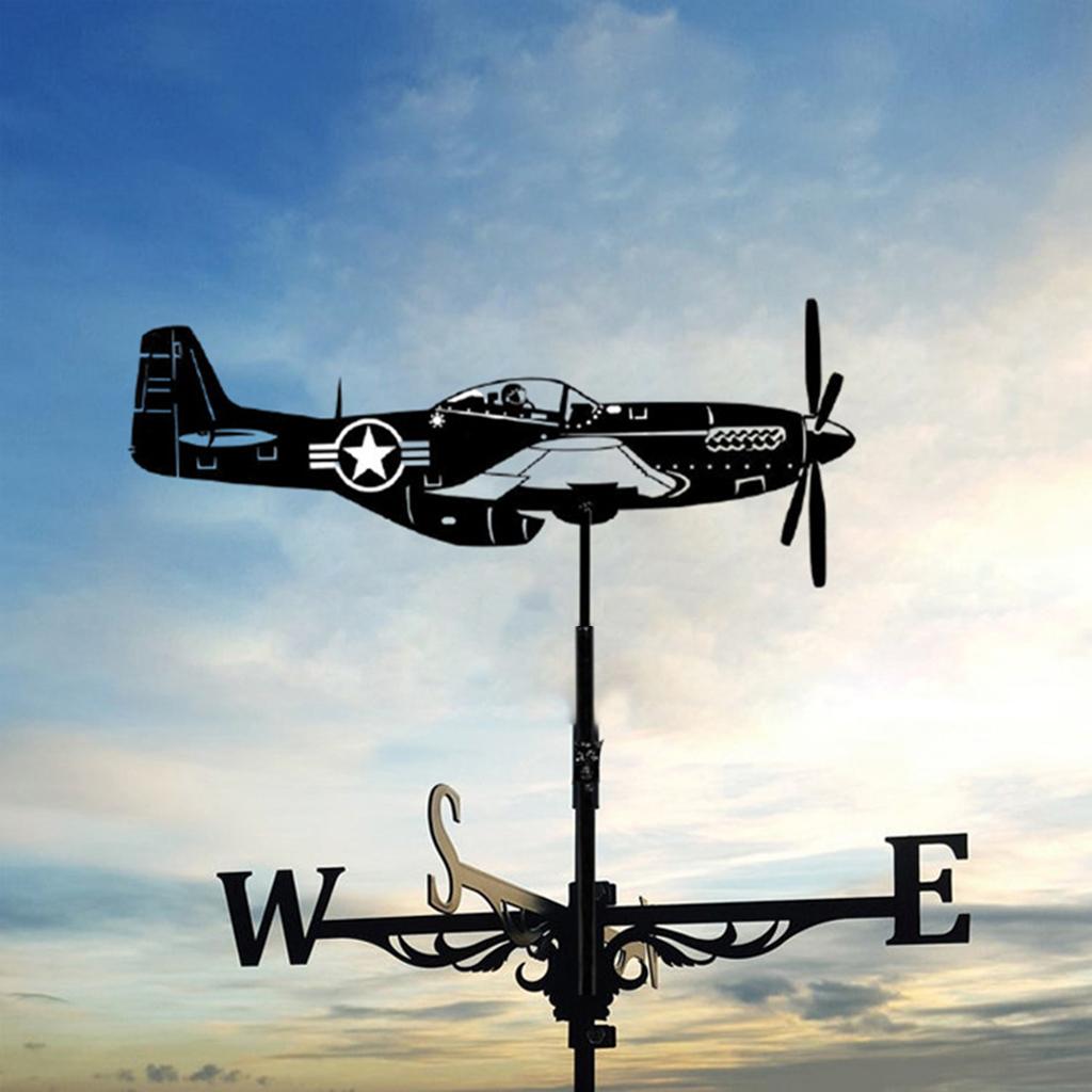 Farmhouse Weather Vane Roof Mount Wind Direction Indicator Outdoor Metal Bracket Weather Vane for Cupolas Garden Yard， Roof Decoration -