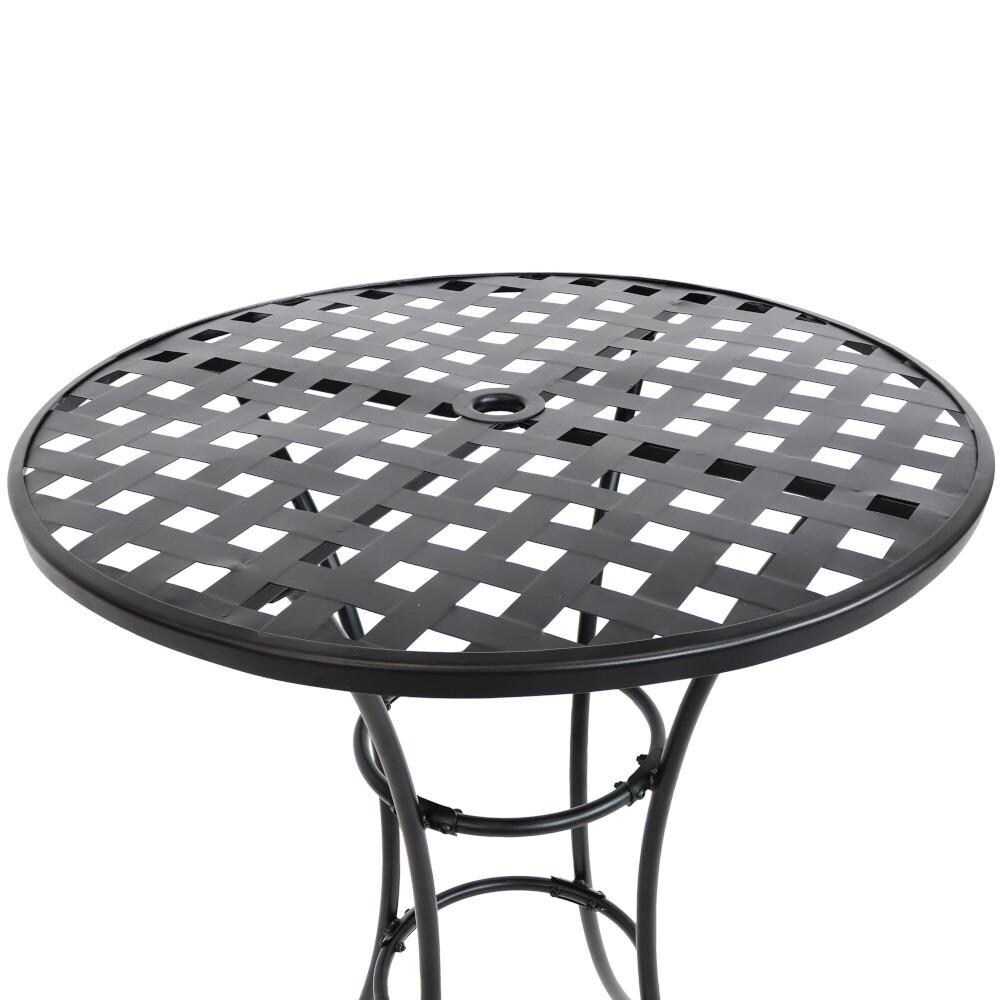 Ultimate Patio Elegant Round Black Wrought Iron Bar Table