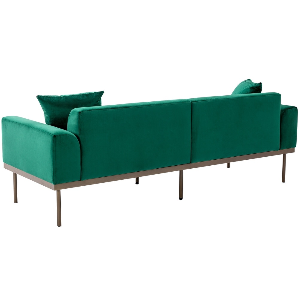 Modern Velvet Sofa with Metal Legs Loveseat Sofa Couch