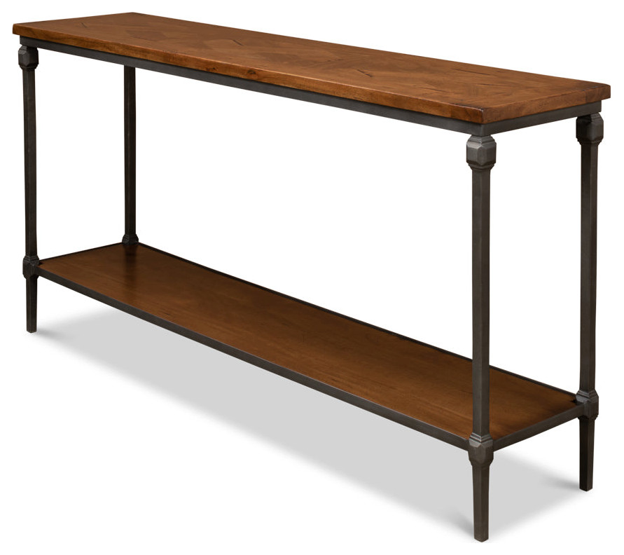 Huntsman Console Table With Shelf Wood and Iron Frame   Transitional   Console Tables   by Sideboards and Things  Houzz