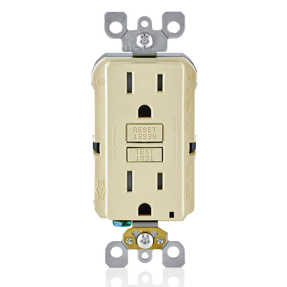 Leviton SmartlockPro GFCI Outlet 15A 125V Ivory NEMA 5-15R