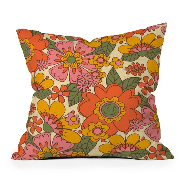 Thirty One Illustrations Spring In Retro Square Throw Pillow Deny Designs