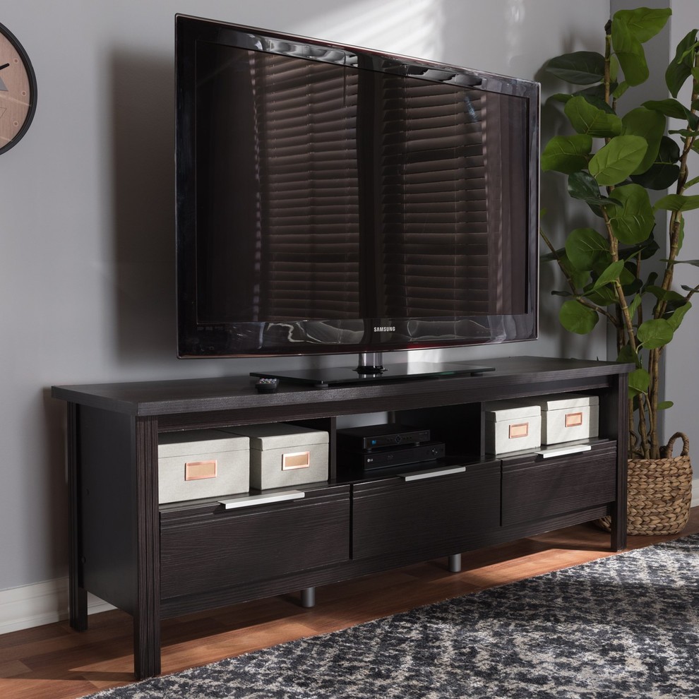 Elaine Wenge Brown TV Stand   Transitional   Entertainment Centers And Tv Stands   by HedgeApple  Houzz