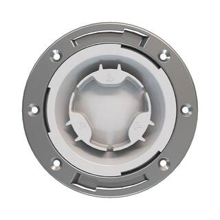 Oatey Fast Set 4 in. PVC Hub Toilet Flange with Test Cap and Stainless Steel Ring 436572