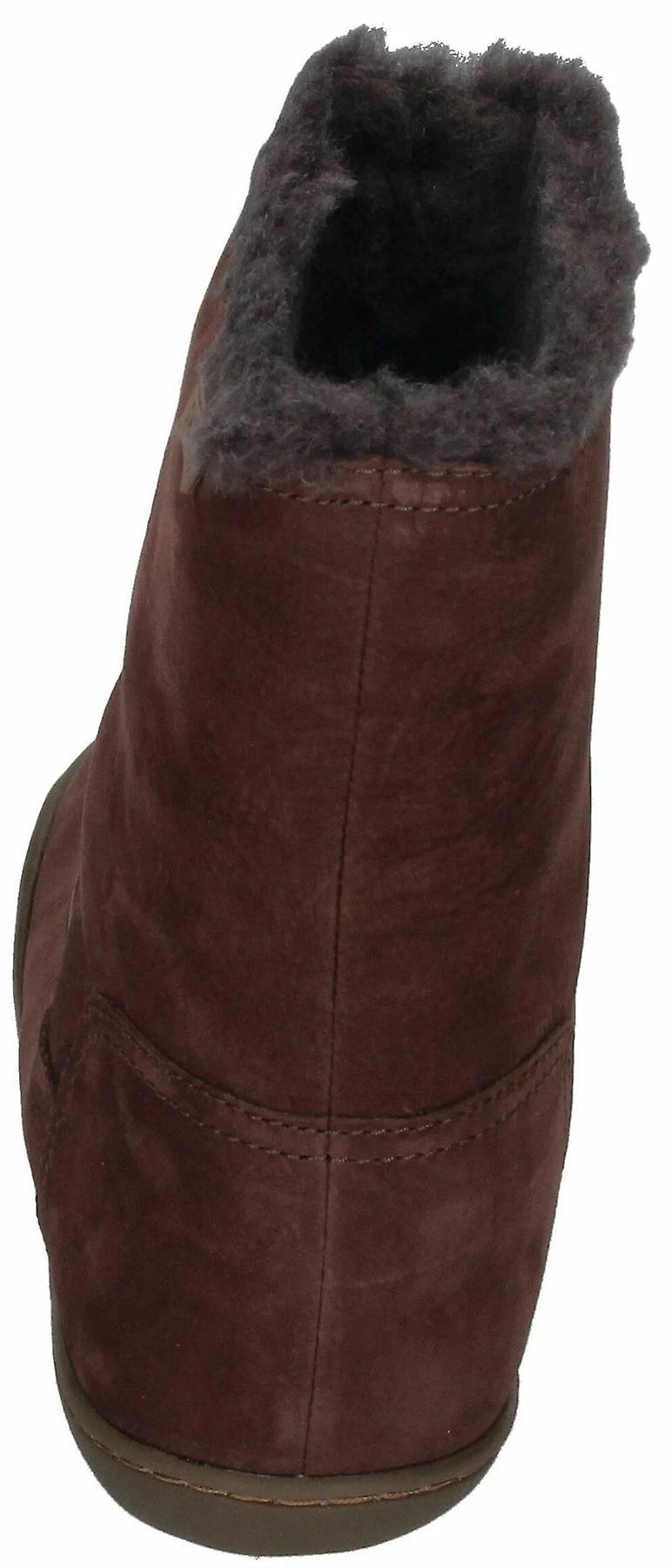 Camper Peu Cami K400598 Brown Grey Womens Leather Mid Calf Fur Boots