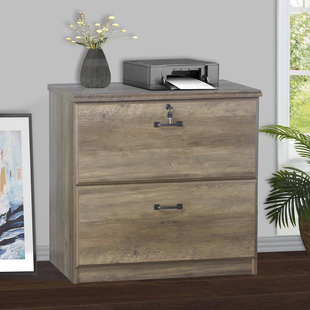 SAINT BIRCH Honduras 2-Drawer Rustic Oak 29.5 in. H x 30.3 in. W x 19.5 in. D Wood Lateral File Cabinet SBYH4101LFRO