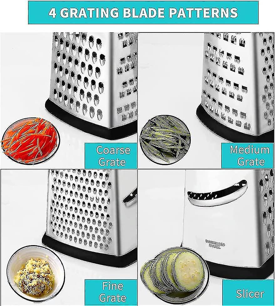 2023-4-sided Grater Stainless Steel Kitchen Grater For Coarse And Fine Rasp For Fruit. Vegetable Gif