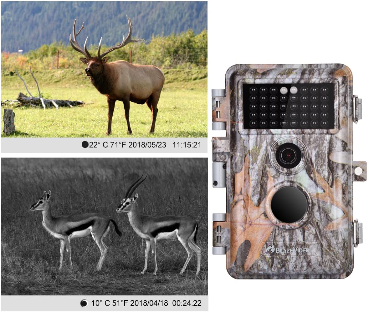 5-Pack Game & Deer Trail Cameras 16MP 1920x1080P Video Hunting Wildlife Cams Time Lapse with Night Vision