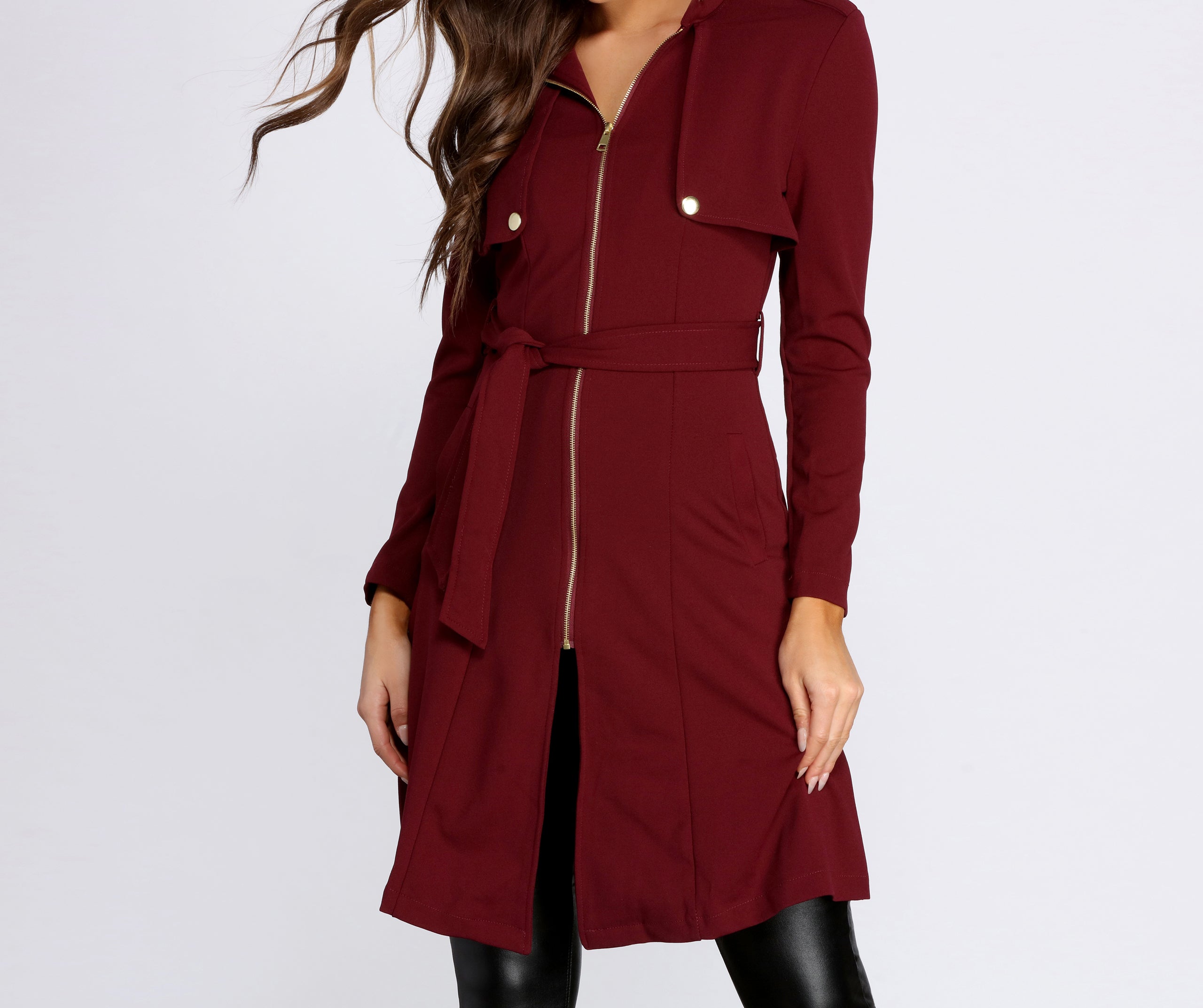 Down To Business Belted Trench Coat