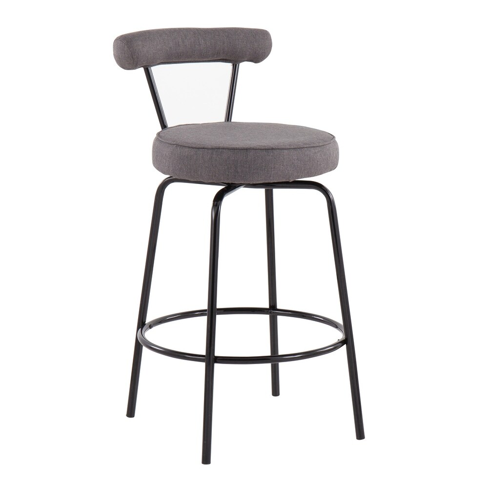 Steel Frame Contemporary Fabric Counter Stool  Set of 2