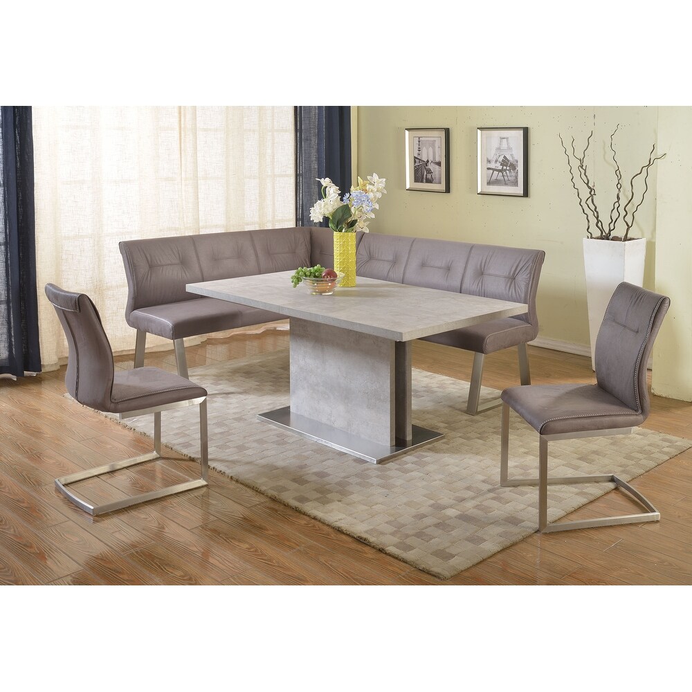 Somette Kalie Grey Extendable Dining Set with Nook