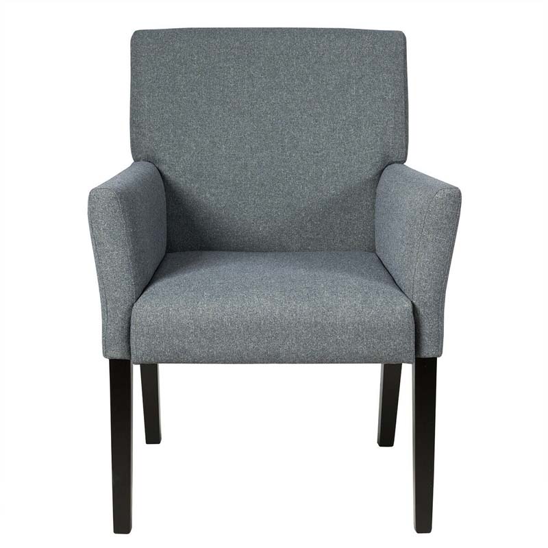 Fabric Upholstered Executive Guest Chair with Rubber Wood Legs, Reception Armchair for Meeting Room Office