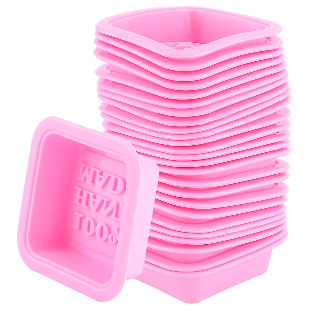 25pcs Diy Handmade Silicone Soap Mold Multifunction Candle Molds Cake Making Baking Mouldpink