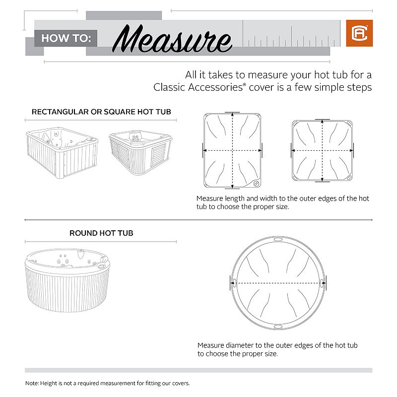 Classic Accessories Ravenna Square Hot Tub Cover