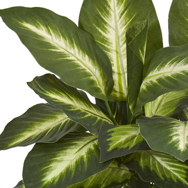 X 16 quot Artificial Dieffenbachia Plant In Ceramic Planter Nearly Natural