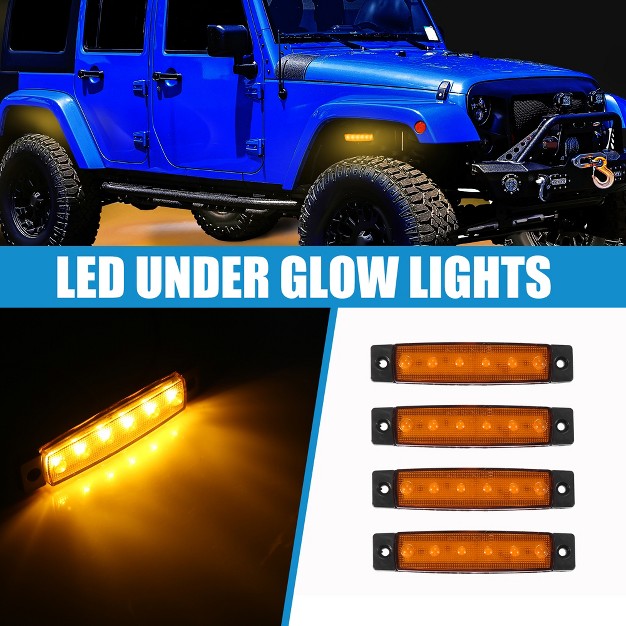 Unique Bargains Waterproof Car Golf Cart Exterior Interior Under Glow Wheel Lights 4 Pcs