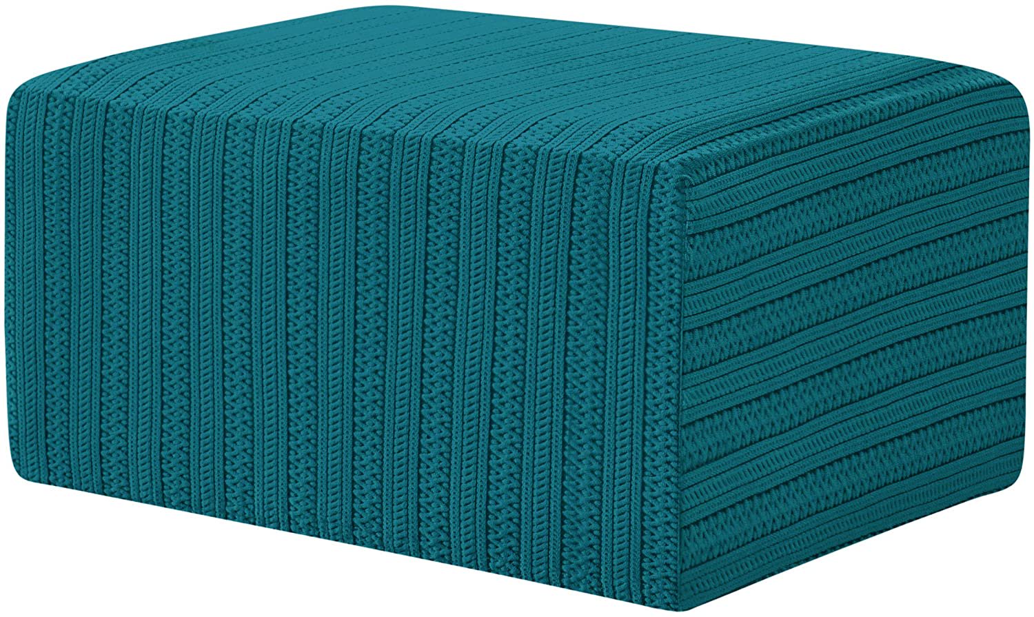 Subrtex Stretch Ottoman Cover Ottoman Slipcovers with Elastic Bottom (XL, Blue)