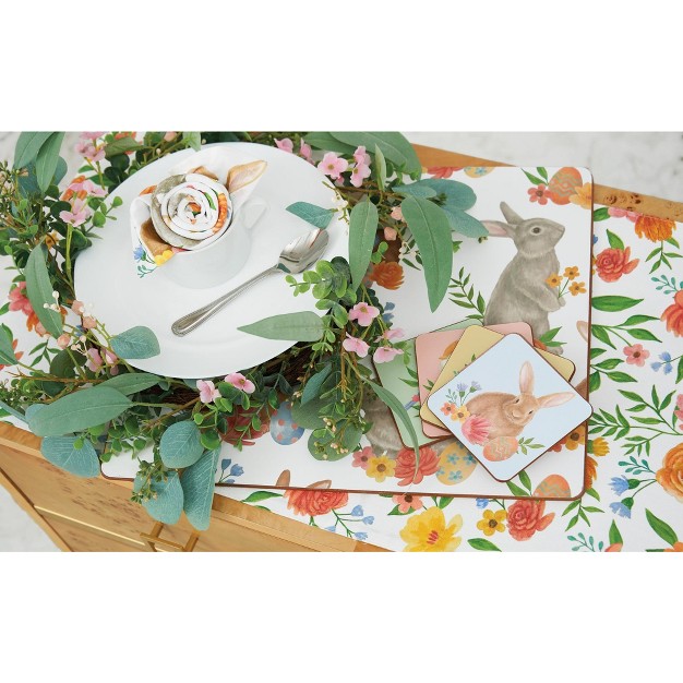 C amp f Home Floral Bunny Coasters Set Of 4