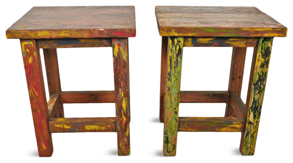 Salvaged Boat Wood Table 2   Rustic   Side Tables And End Tables   by Design Mix Furniture  Houzz