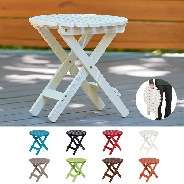 Porch and Den All Weathered Round Adjustable Folding Table