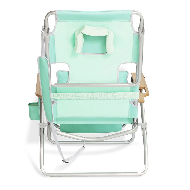 Ostrich Deluxe Padded 3-n-1 Outdoor Folding Reclining Beach Chair， Teal (2 Pack)