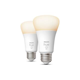 Philips Hue Soft White A19 60W Equivalent Dimmable LED Smart Light Bulb (2 Pack) 476951