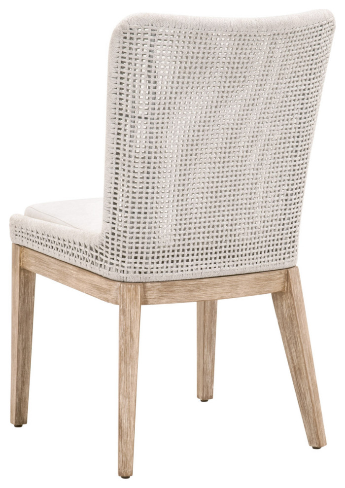 Essentials For Living Woven Mesh Dining Chair  White Rope   Set of 2   Beach Style   Dining Chairs   by Unlimited Furniture Group  Houzz