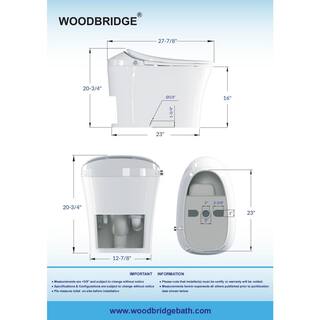 WOODBRIDGE Intelligent Comfort Height 1-Piece 1.1 GPF1.6 GPF Dual Flush Elongated Toilet in White Seat Included HT0062