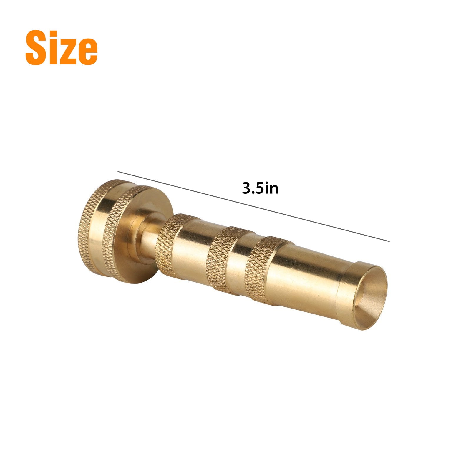 EEEkit Heavy Duty Solid Brass Twist Hose Nozzle， Adjustable High Pressure Hose Sprayer from Spray to Jet， Fit Standard Garden Hose， Water Spray Nozzle for Car Washing and Flower Watering