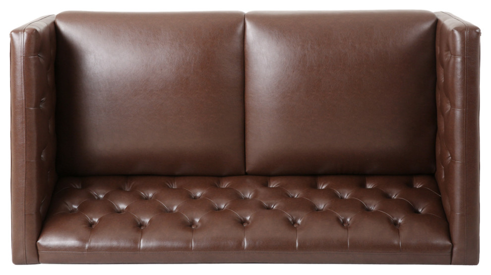 Drache Contemporary Upholstered Tufted Loveseat   Transitional   Loveseats   by GDFStudio  Houzz